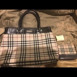 Authentic Burberry bag and wallet